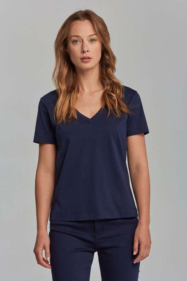 PÓLÓ GANT ORIGINAL V-NECK SS T-SHIRT EVENING BLUE