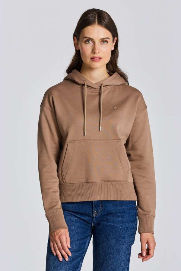 ELEGÍTŐ FELSŐ GANT ICON G ESSENTIAL HOODIE OLE BROWN