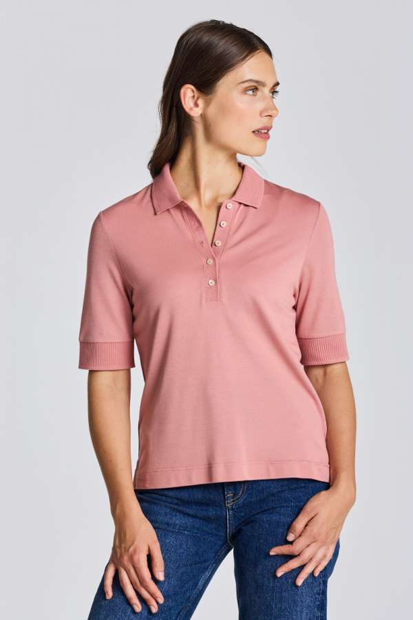 PÓLÓ GANT DETAIL COLLAR SS POLO PIQUE TERRACOTTA PINK