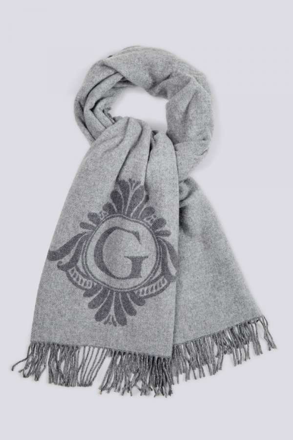 SÁL GANT D1. G MONOGRAM SCARF GREY MELANGE