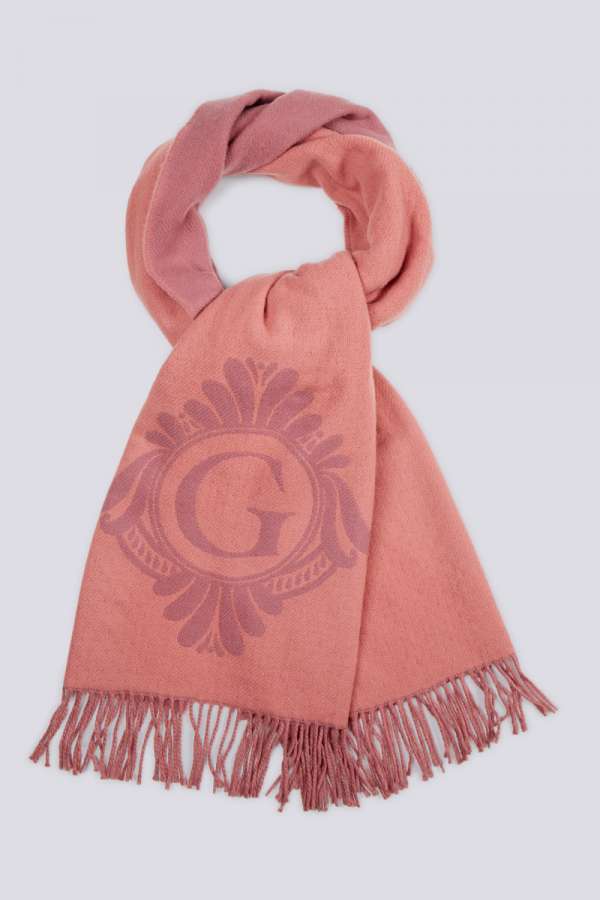 SÁL GANT D1. G MONOGRAM SCARF TERRACOTTA PINK