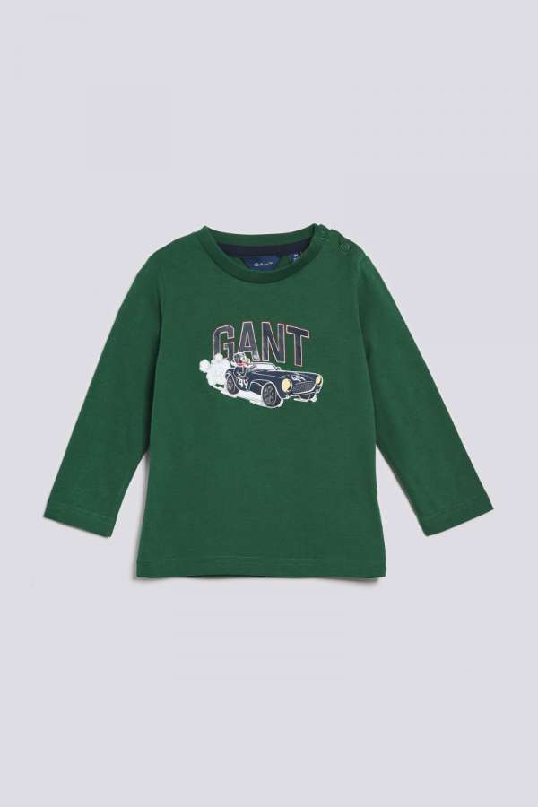 PÓLÓ GANT D1. DRIVING DOG LS T-SHIRT FOREST GREEN