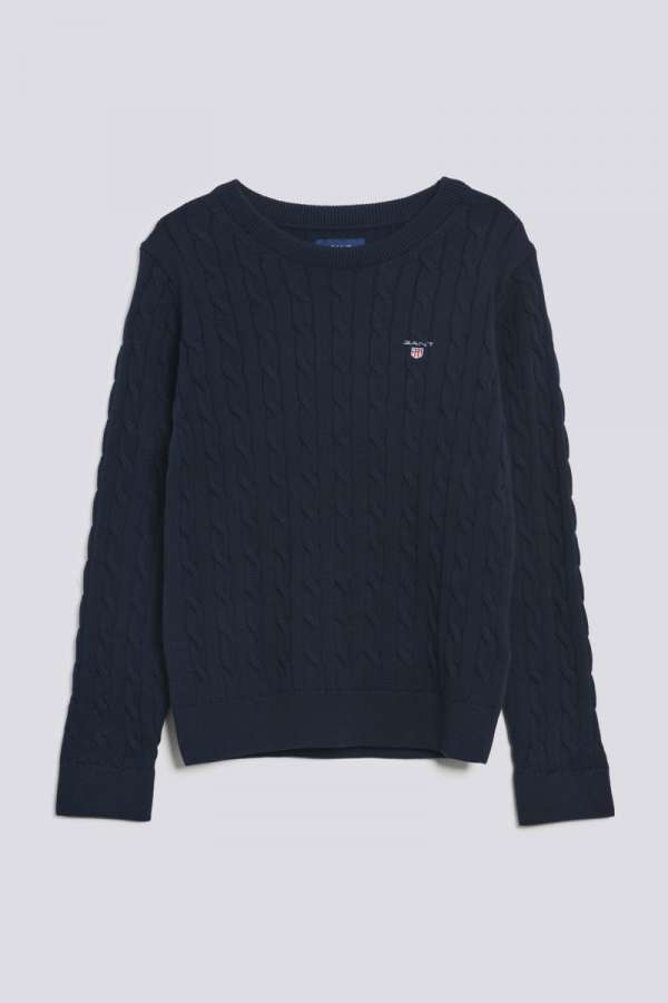 PULÓVER GANT D1. COTTON CABLE CREW EVENING BLUE