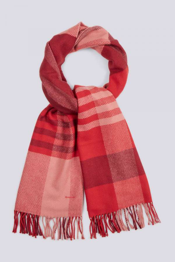 SÁL GANT D2. BIG CHECK WOOL SCARF RUBY RED