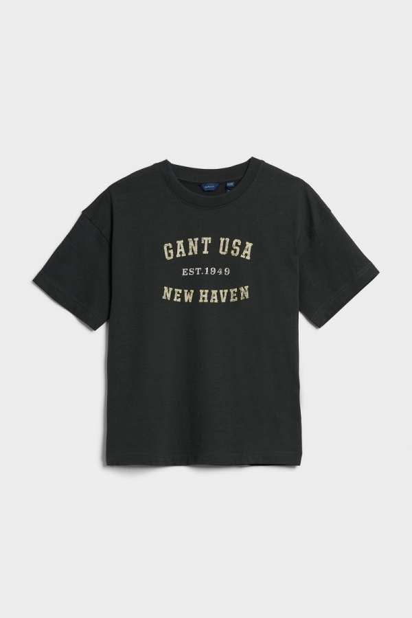 PÓLÓ GANT D1. GANT USA SS T-SHIRT WASHED OUT BLACK