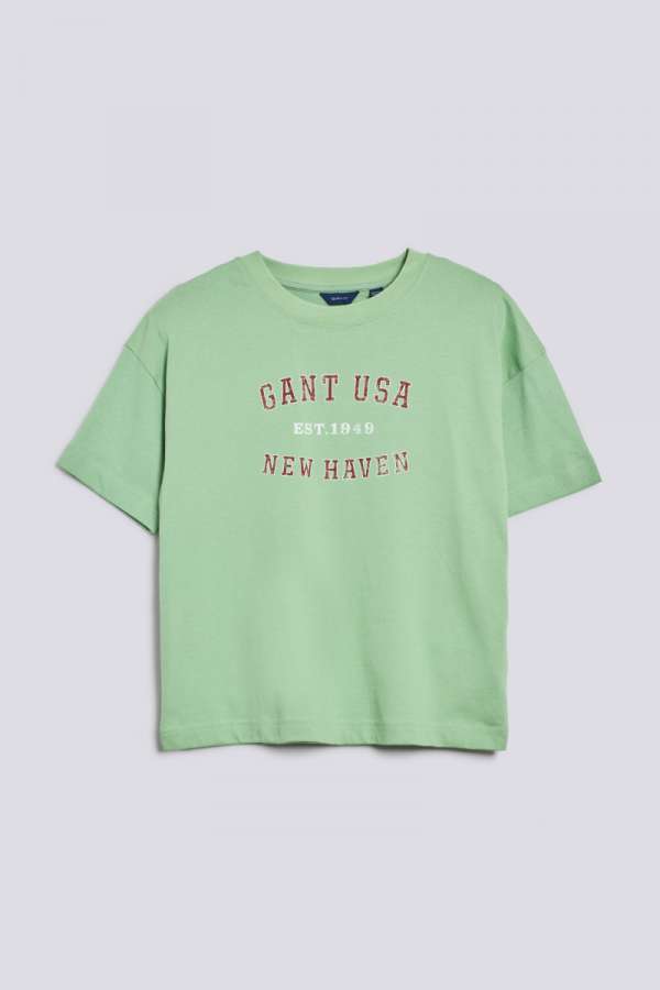 PÓLÓ GANT D1. GANT USA SS T-SHIRT EUCALYPTUS GREEN