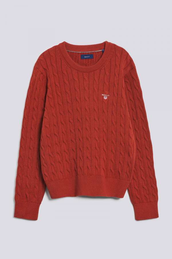 PULÓVER GANT COTTON CABLE CREW RED SPICE