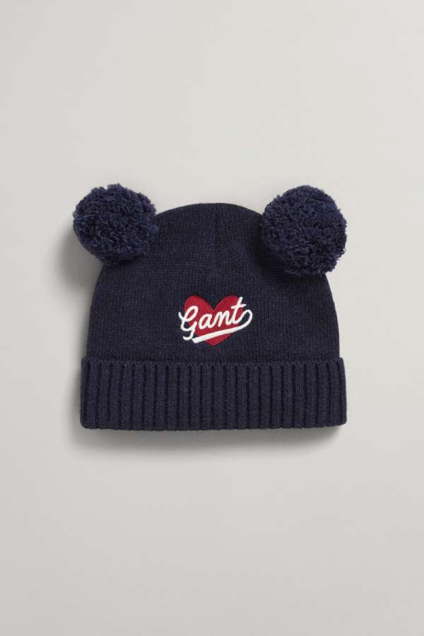 SAPKA GANT D2. POMPOM HEART BEANIE EVENING BLUE