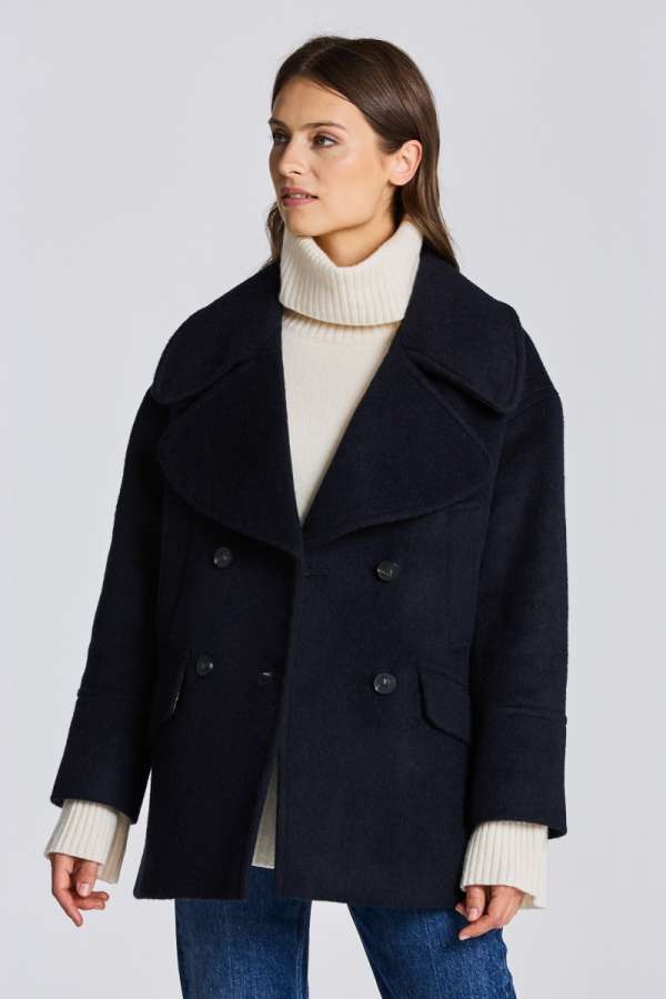 DZSEKI GANT D2. OVERSIZED PEACOAT EVENING BLUE