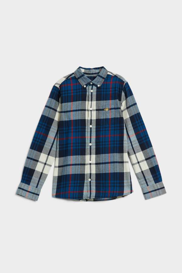 ING GANT D1. PLAID FLANNEL SHIRT CREAM