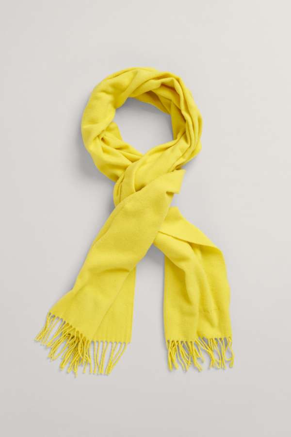 SÁL GANT D2. WOOL SOLID WOVEN SCARF ELECTRIC YELLOW