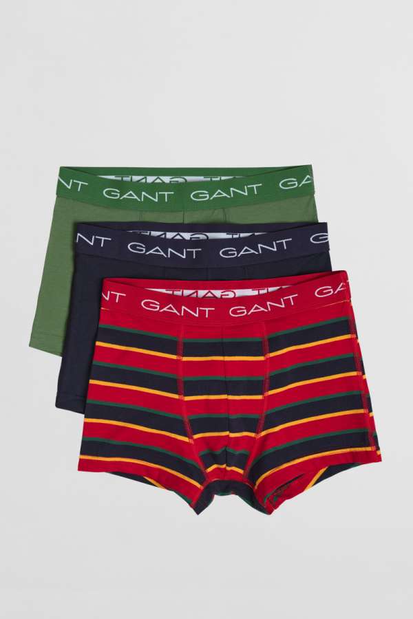 ALSÓNEMŰ GANT BOY'S STRIPE TRUNK 3-PACK RUBY RED