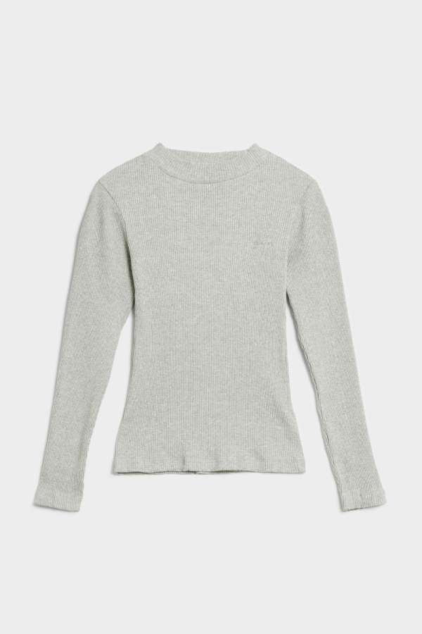 PÓLÓ GANT D2. RIB POLO TOP LIGHT GREY MELANGE