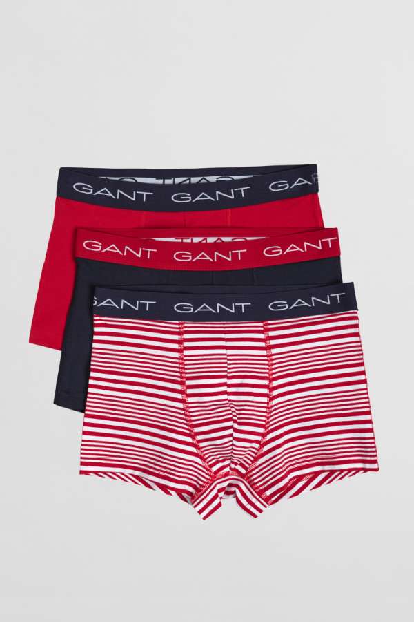 ALSÓNEMŰ GANT BOY'S MARITIME STRIPE TRUNK 3-PACK RUBY RED