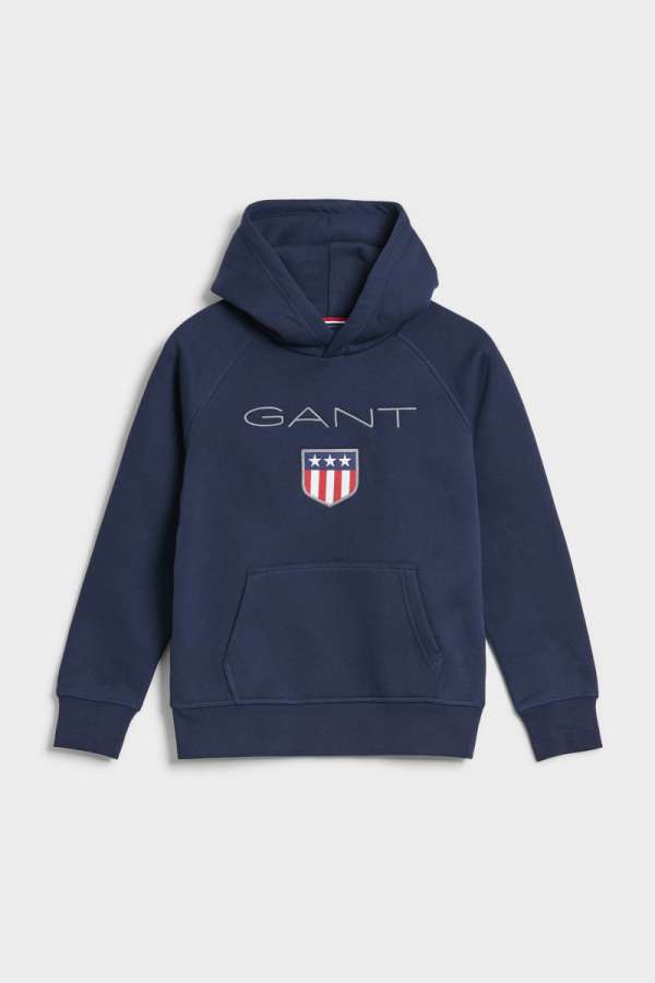 MELEGÍTŐ FELSŐ GANT SHIELD HOODIE EVENING BLUE