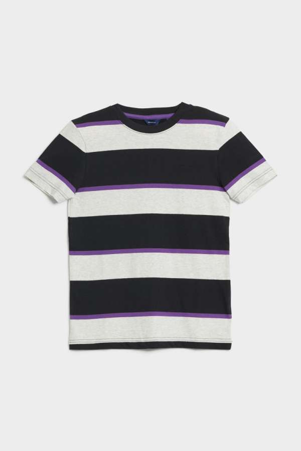 PÓLÓ GANT RELAXED STRIPED T-SHIRT BLACK3