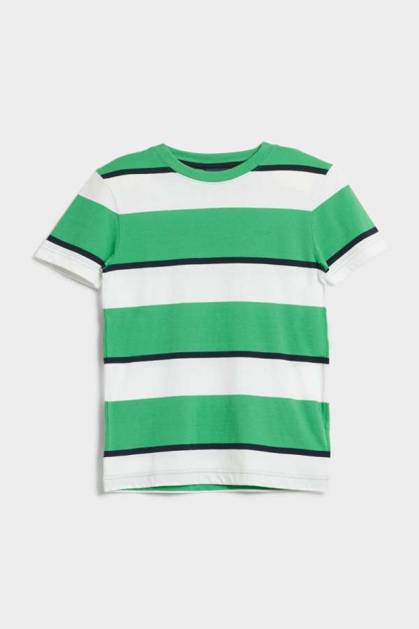 PÓLÓ GANT RELAXED STRIPED T-SHIRT MID GREEN