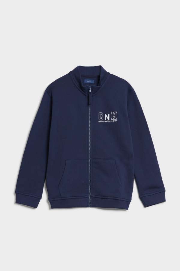 MELEGÍTŐ FELSŐ GANT RELAXED GANT NEW HAVEN ZIP SWEAT CLASSIC BLUE