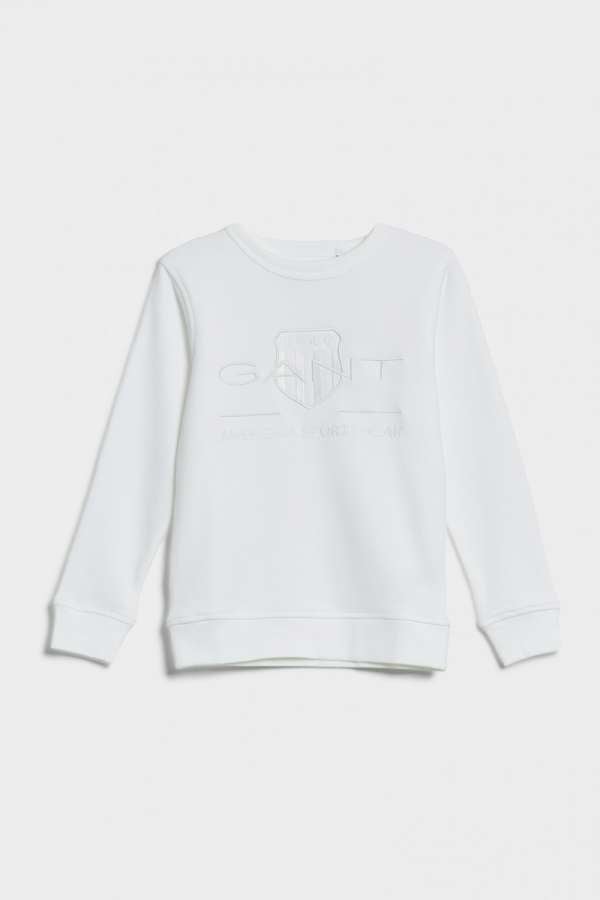 MELEGÍTŐ FELSŐ GANT TONAL ARCHIVE SHIELD SWEAT WHITE