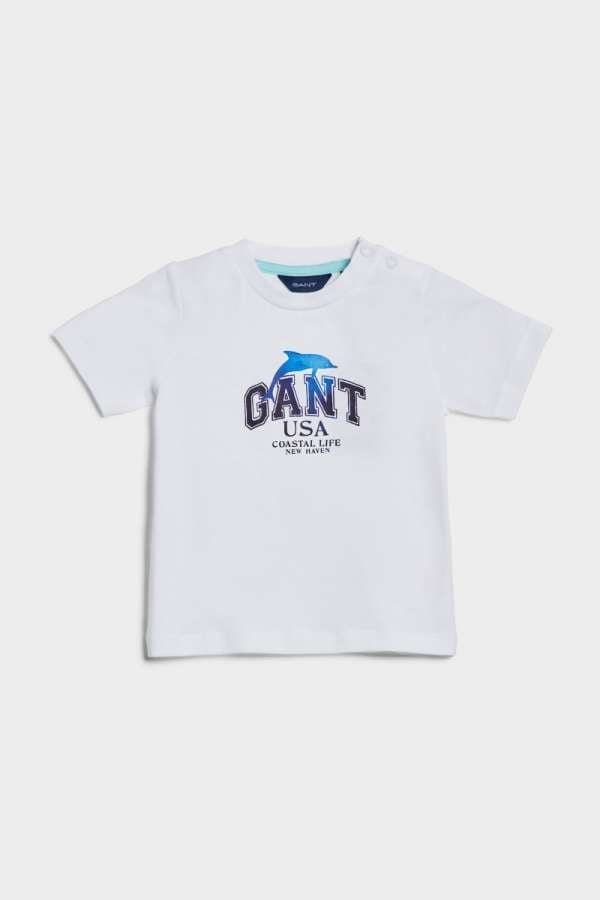 PÓLÓ GANT DOLPHIN PRINT SS T-SHIRT WHITE