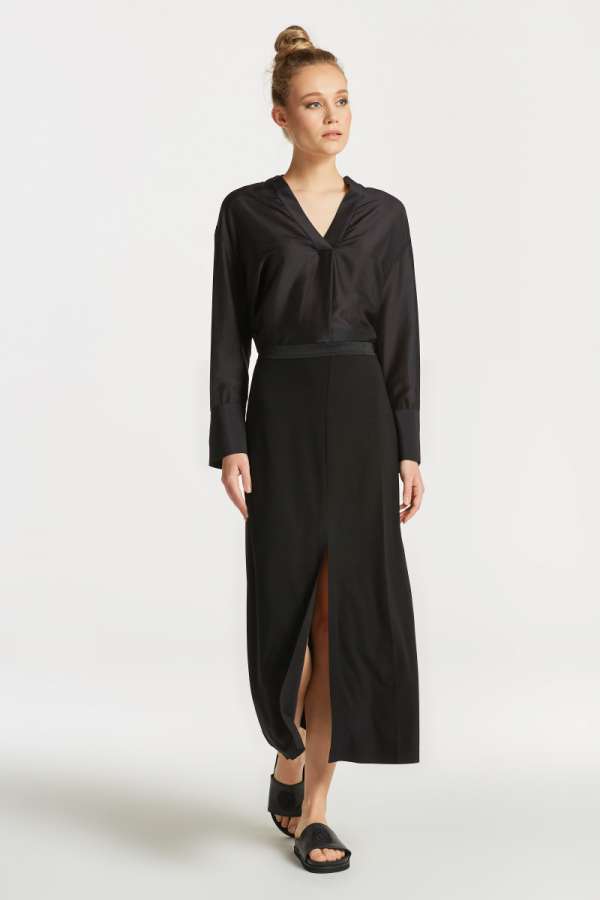 SZOKNYA GANT JERSEY SKIRT EBONY BACK