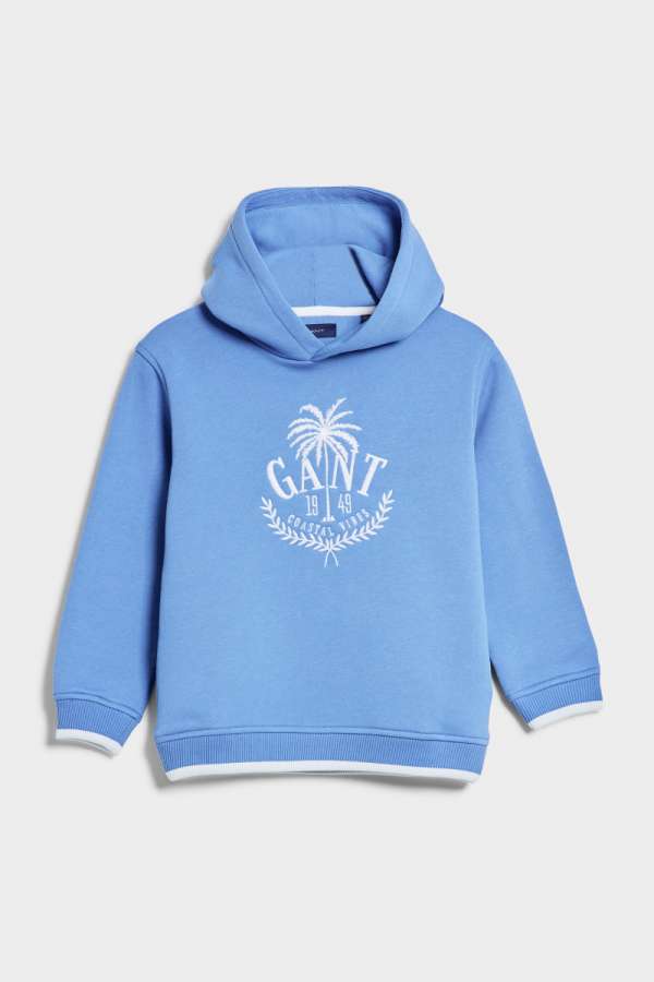 MELEGÍTŐ FELSŐ GANT PALM EMBROIDERY HOODIE DAY BLUE