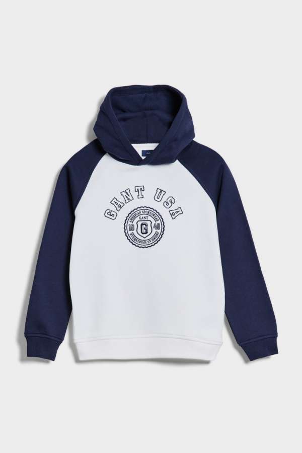 MELEGÍTŐ FELSŐ GANT RELAXED RAGLAN SWEAT HOODIE CLASSIC BLUE