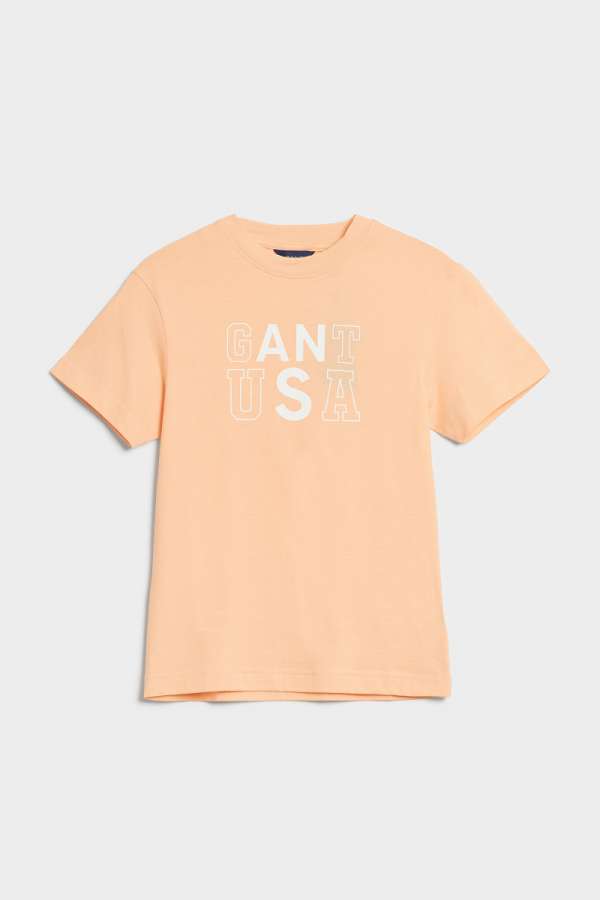 PÓLÓ GANT OVERSIZED GANT USA T-SHIRT APRICOT CREAM