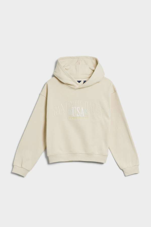 MELEGÍTŐ FELSŐ GANT USA VOLUMINOUS HOODIE PUTTY