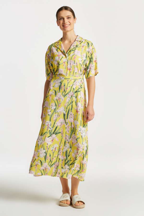 SZOKNYA GANT IRIS PRINT WRAP SKIRT CANARY YELLOW