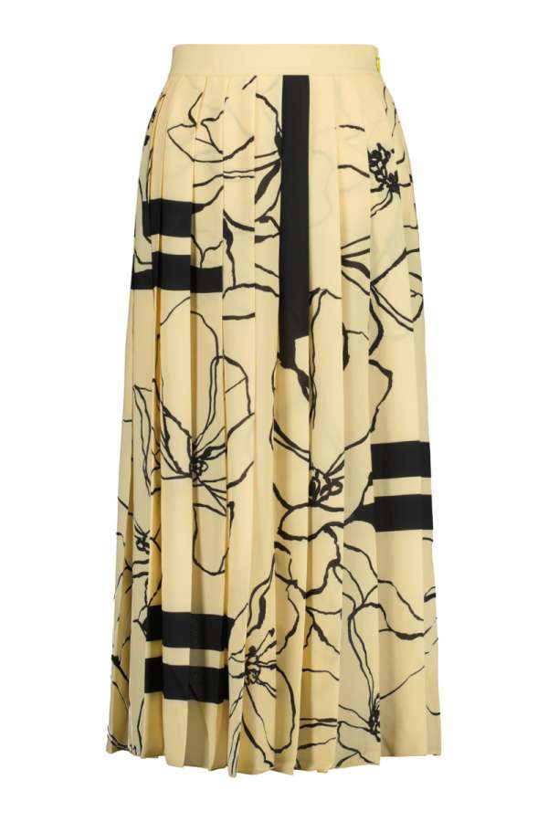 SZOKNYA GANT LINE DRAWING PLEATED SKIRT DUSTY LIGHT YELLOW