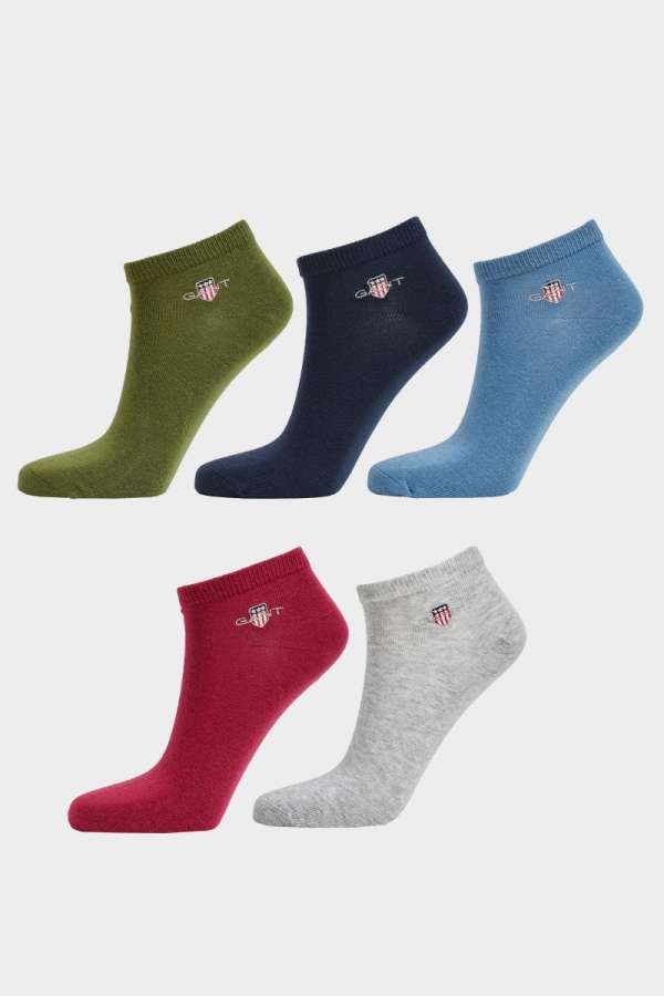 ZOKNI GANT SHIELD SNEAKER SOCKS 5-PACK LIGHT GREY MELANGE