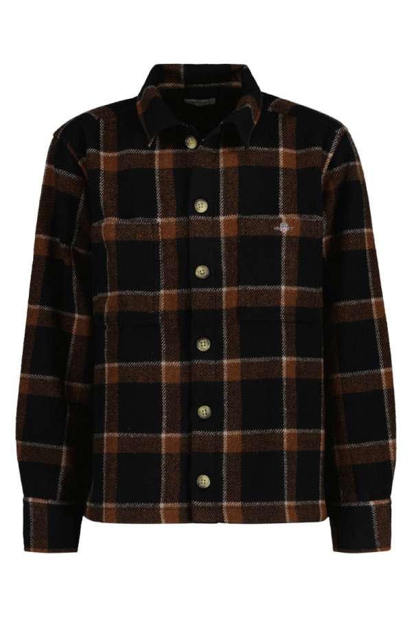 ING GANT CHECKED SHIELD OVERSHIRT BLACK