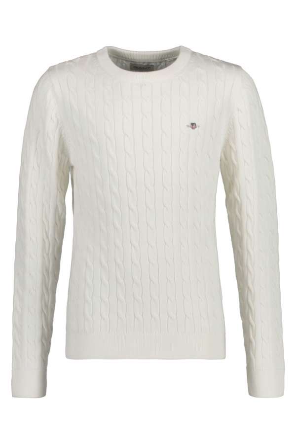 PULÓVER GANT SHIELD COTTON CABLE C-NECK EGGSHELL