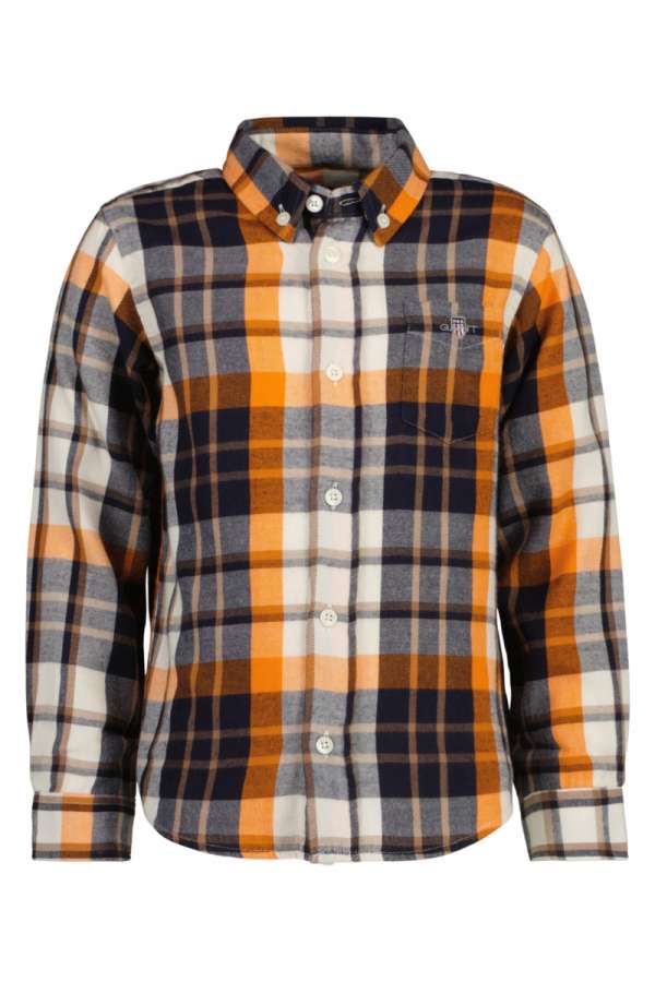 ING GANT CHECKED SHIELD LS SHIRT COCOA BROWN