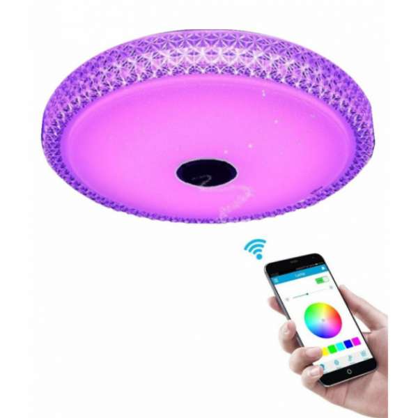 Intelligens RGBW mennyezeti lámpa, Bluetooth hangszóróval 40cm 