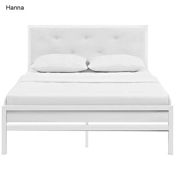 Hanna fém ágykeret ajándék ágyráccsal, több méretben és színben-Fehér 160x200 cm-es-fehér