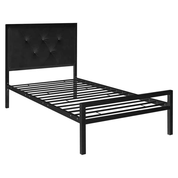 Hanna fém ágykeret ajándék ágyráccsal, több méretben és színben-Fekete 90x200 cm-es-fekete