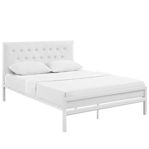 Hanna fém ágykeret ajándék ágyráccsal, több méretben és színben-Fehér 180x200 cm-es-fehér