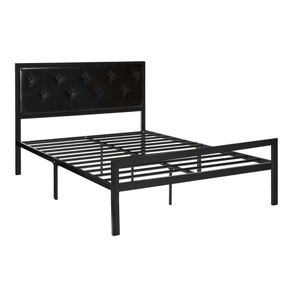 Hanna fém ágykeret ajándék ágyráccsal, több méretben és színben-Fekete 180x200 cm-es-fekete