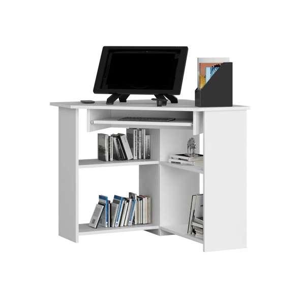 Sarok laptop asztal, fehér
