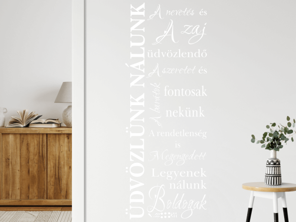 Üdvözlő falmatrica