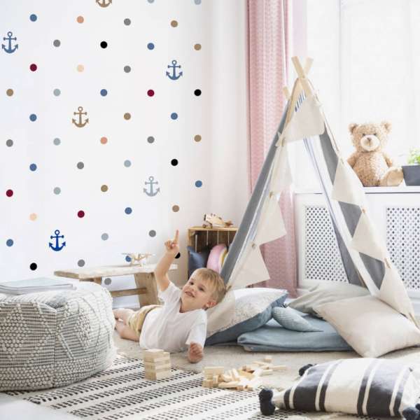 Festősablon - Pöttyök és horgonyok