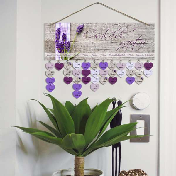 Levendulás családi naptár