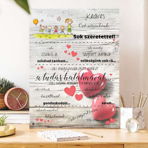 Ajándék tanárnak - Dekortábla tanároknak az egész osztálytól