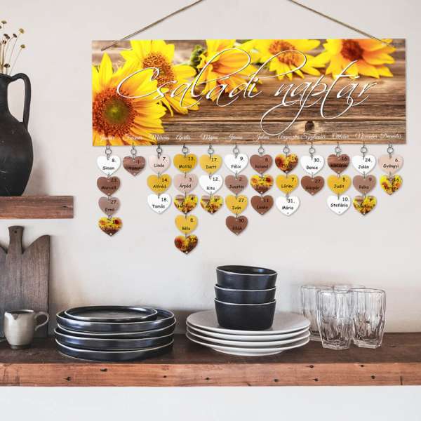 Napraforgós családi naptár