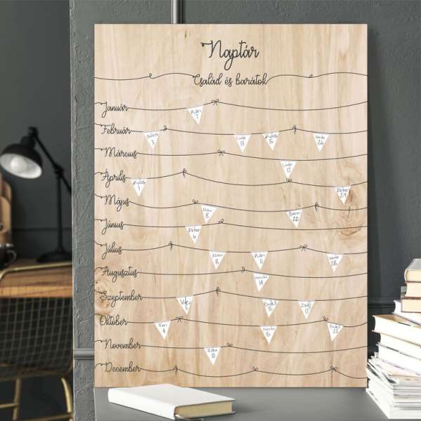 Születésnapi naptár - Világos barna