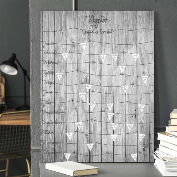 Sötét szürke családi naptár