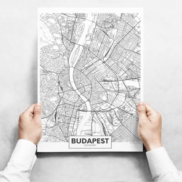 Fali dekoráció - Map of Budapest II