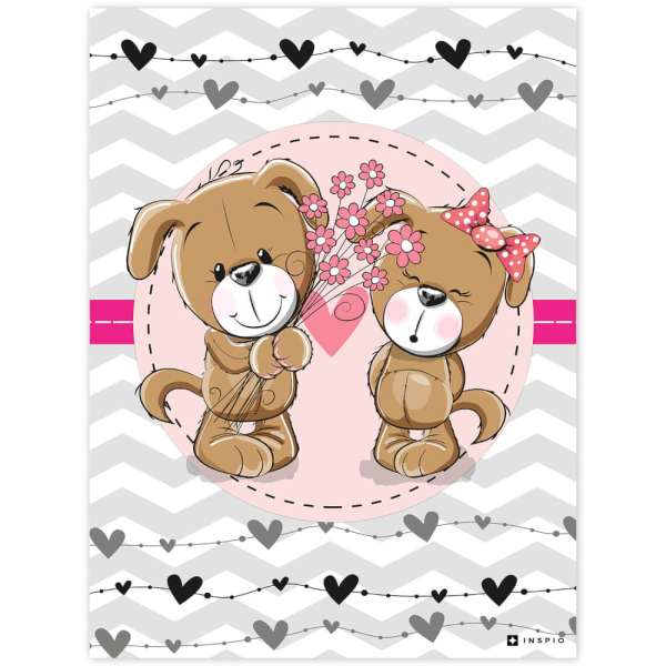 Dekortábla - Aranyos szerelmes kutyusok